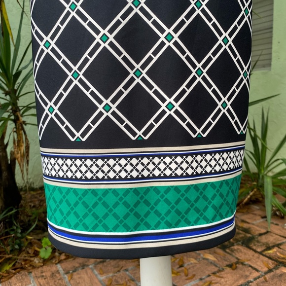 White House Black Market Black White Green Dress - Picture 4 of 12